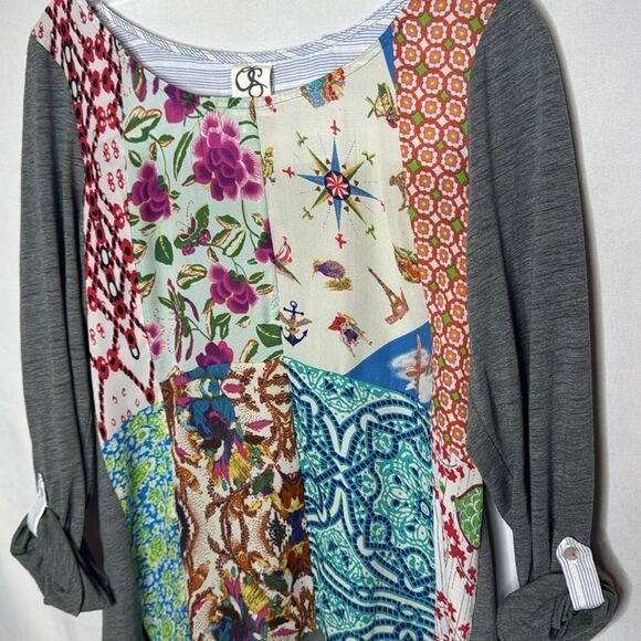 Anthropology One September Milieu Mixed Media Floral Knit  Women's Top. Size M. - Picture 3 of 11